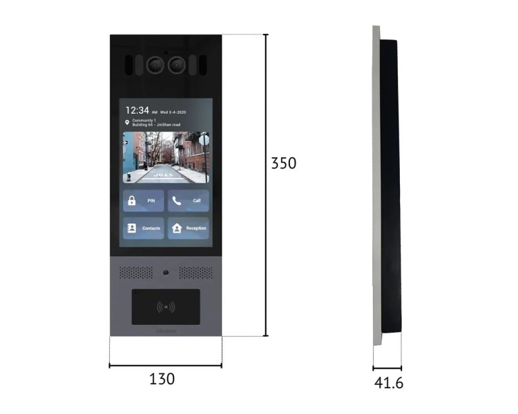 IP-відеопанель багатоабонентська 5Mp Akuvox X915S з екраном 8", розпізнаванням облич та зчитувачем EM-Marine / Mifare / NFC / BLE / QR