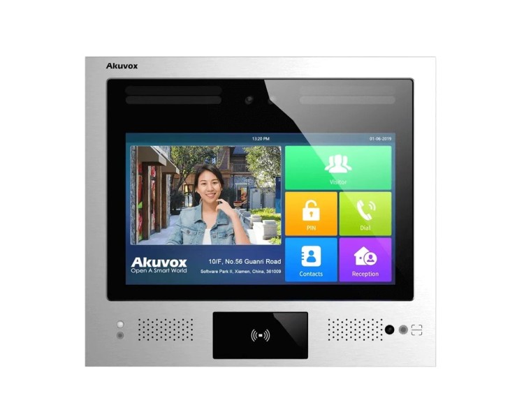 IP-відеопанель багатоабонентська 2Mp Akuvox X916S з екраном 13", розпізнаванням облич та зчитувачем EM-Marine / Mifare / NFC / BLE / QR