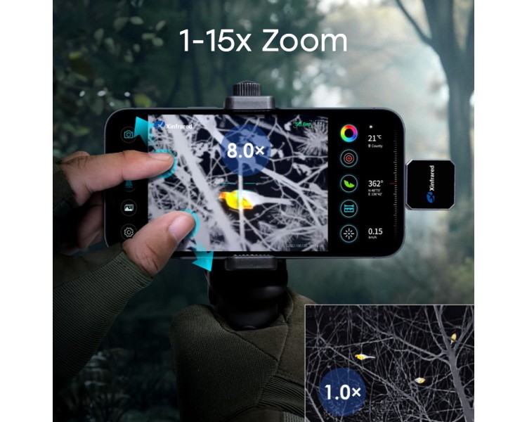 Тепловізор для смартфона на Android Xinfrared XH15 + тримач / екран / далекомір