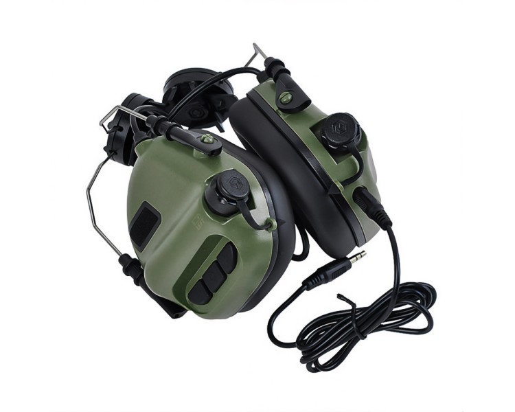 Активні захисні навушники Earmor M31H MARK3 ARC (FG) Olive з кріпленням на шолом