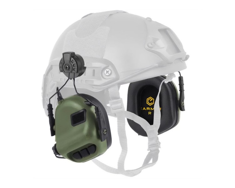 Активні захисні навушники Earmor M31H MARK3 ARC (FG) Olive з кріпленням на шолом