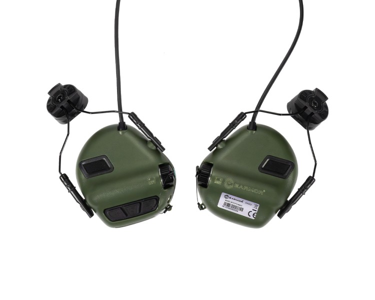 Активні захисні навушники Earmor M31H MARK3 ARC (FG) Olive з кріпленням на шолом