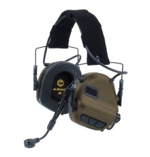 Активні захисні навушники Earmor M32X MARK3 ARC (CB) Coyote Brown з гарнітурою та кріпленням на шолом