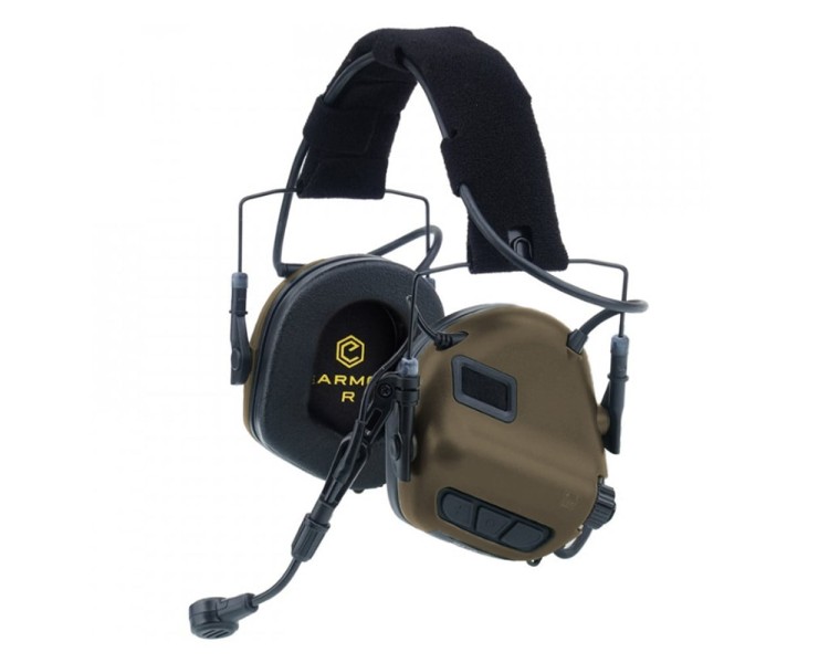 Активні захисні навушники Earmor M32X MARK3 ARC (CB) Coyote Brown з гарнітурою та кріпленням на шолом