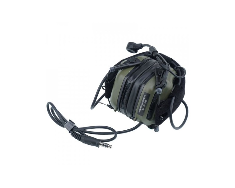 Активні захисні навушники Earmor M32X MARK3 ARC (FG) Olive з гарнітурою та кріпленням на шолом