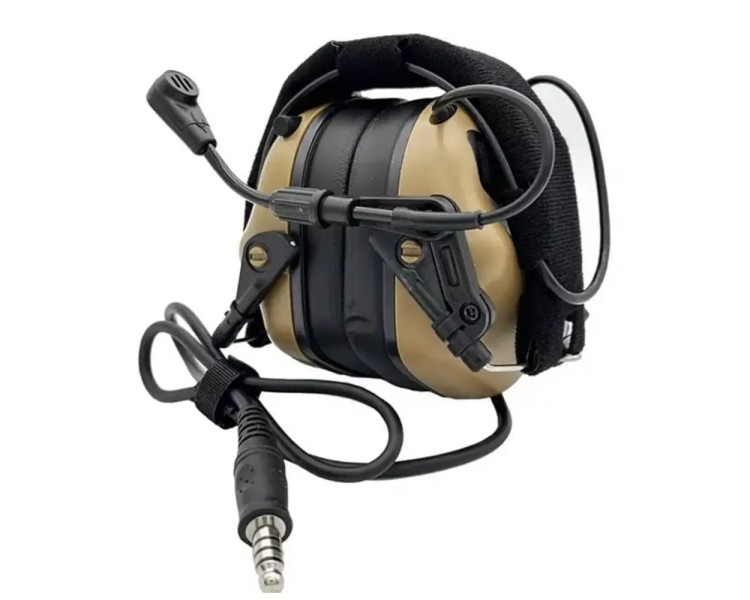 Активні захисні навушники Earmor M32H MARK3 ARC (CB) Coyote Brown з гарнітурою та кріпленням на шолом