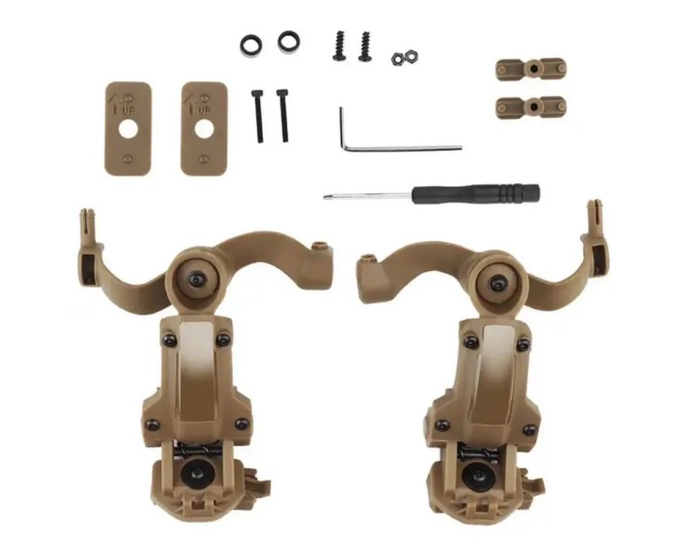 Активні захисні навушники Earmor M32H MARK3 ARC (CB) Coyote Brown з гарнітурою та кріпленням на шолом