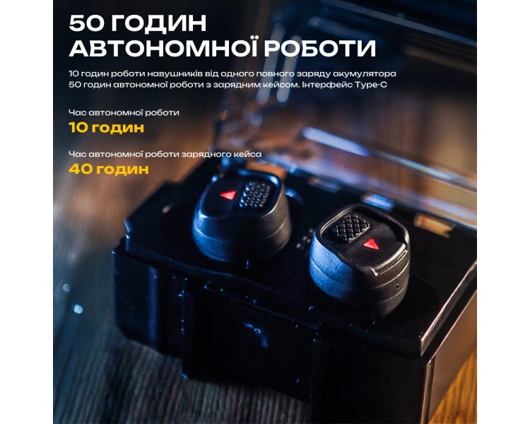 Активні захисні навушники (беруші) Earmor M20T PRO Black з Bluetooth 5.4