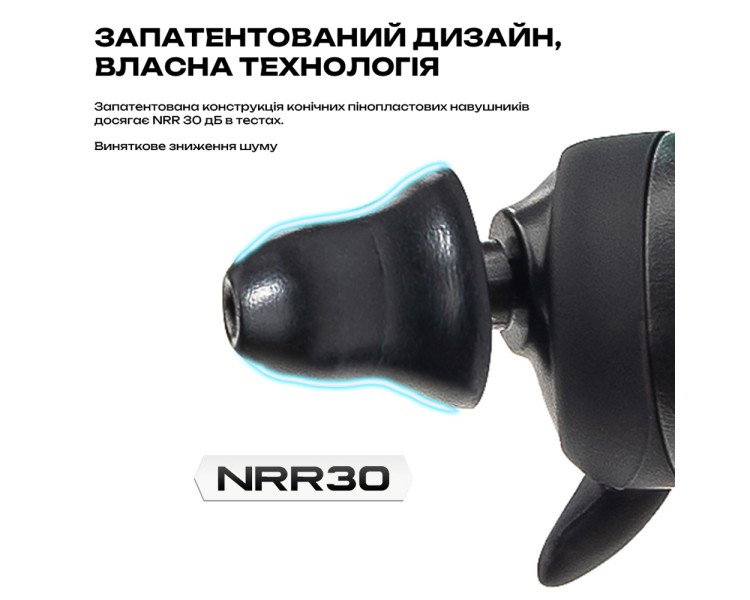Активні захисні навушники (беруші) Earmor M20T PRO Black з Bluetooth 5.4