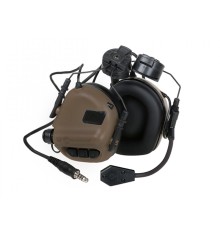 Активні захисні навушники Earmor M32H (CB) Coyote Brown з гарнітурою та кріпленням на шолом