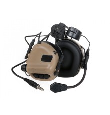 Активні захисні навушники Earmor M32H (TN) Tan з гарнітурою та кріпленням на шолом