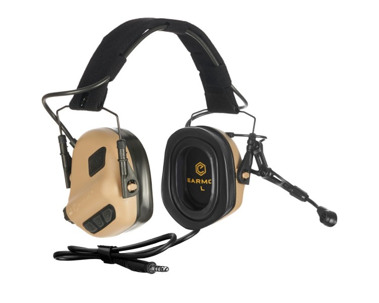 Активні захисні навушники Earmor M32 Plus (TN) Tan з гарнітурою
