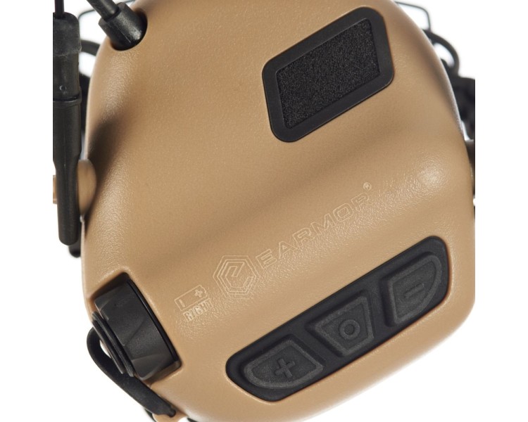 Активні захисні навушники Earmor M32 Plus (TN) Tan з гарнітурою