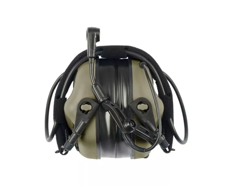 Активні захисні навушники Earmor M32X Plus (FG) Olive з гарнітурою та кріпленням на шолом