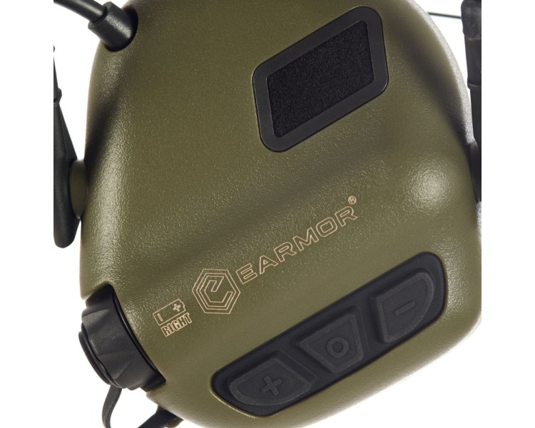 Активні захисні навушники Earmor M32X Plus (FG) Olive з гарнітурою та кріпленням на шолом