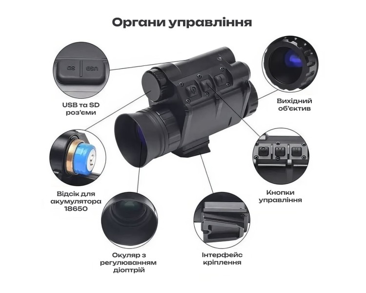 Монокуляр нічного бачення Vector Optics NVG30 Night Vision з кріпленням на шолом