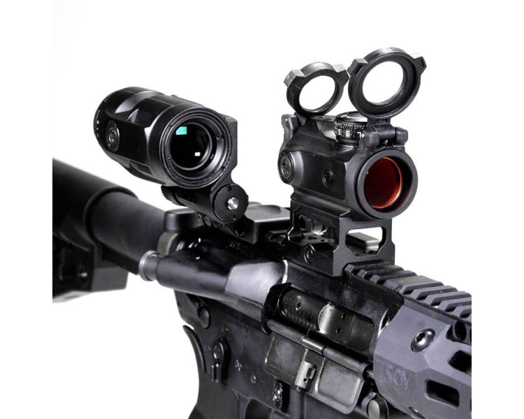 Коліматорний приціл Sig Sauer Romeo-MSR 2MOA red dot зі збільшувачем Juliet3-Micro 1-3X
