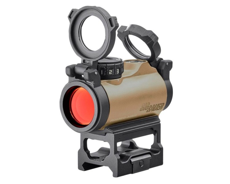 Коліматорний приціл Sig Sauer Romeo-MSR 2MOA red dot зі збільшувачем Juliet3-Micro 1-3X FDE