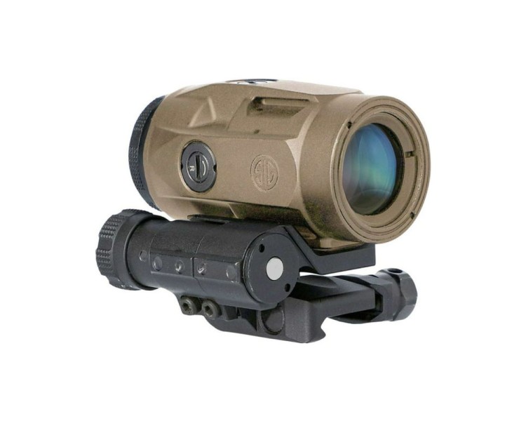 Коліматорний приціл Sig Sauer Romeo-MSR 2MOA red dot зі збільшувачем Juliet3-Micro 1-3X FDE