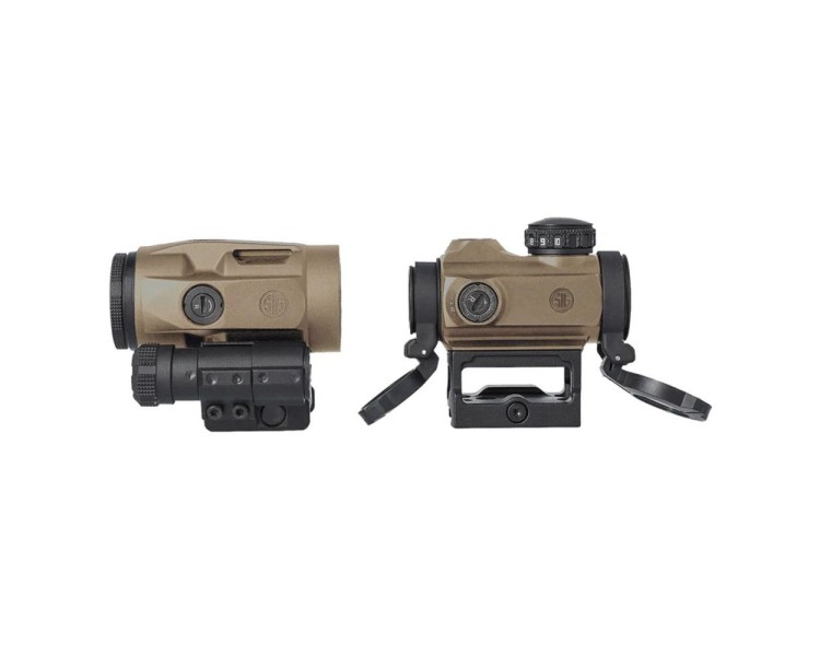 Коліматорний приціл Sig Sauer Romeo-MSR 2MOA red dot зі збільшувачем Juliet3-Micro 1-3X FDE