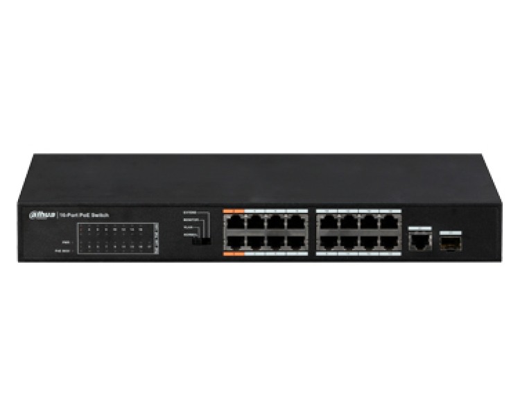 DH-PFS3117-16ET-135 16-портовий некерований POE комутатор