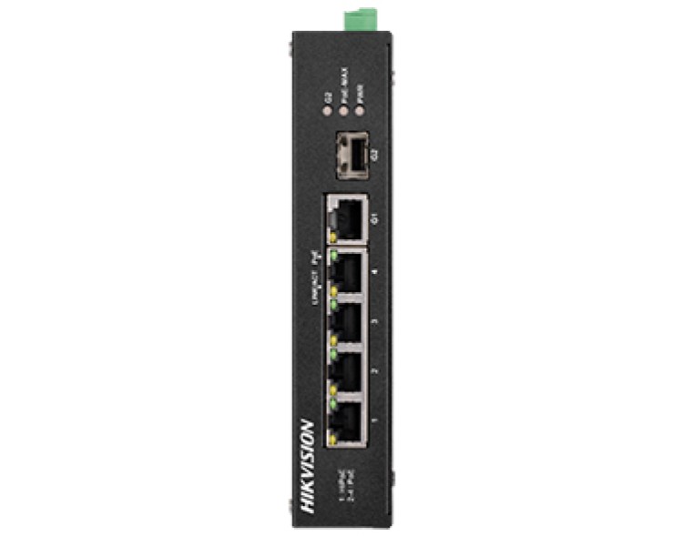 Hikvision DS-3T0306HP-E/HS POE Комутатор 4 порти некерований
