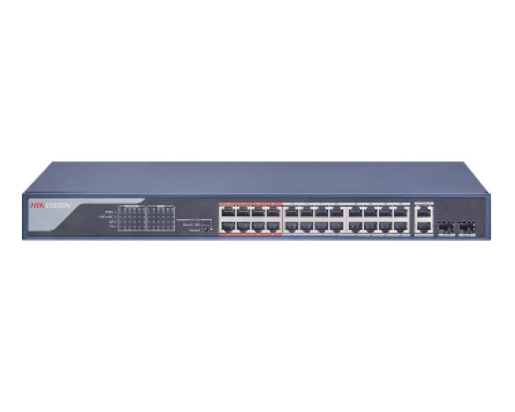 DS-3E0326P-E(B) 24-портовий некерований POE комутатор Hikvision