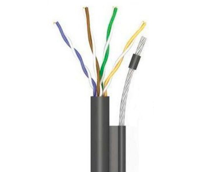 OK-Net 4*2*0,51 КППт-ВП (100) трос 7*0,5мм cat 5e, бухта 305 м Кабель (UTP мідь вуличний з тросом)