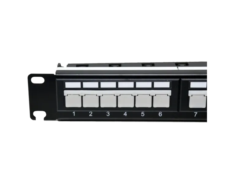 L&W ELECTRONICAL LW-PP74 Патч-панель 19" 24xRJ-45 UTP, кат. 6a, із заднім організатором з пластиковими шторками, LW