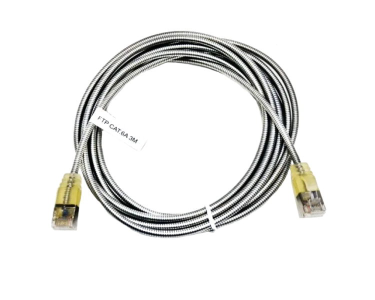 Патч-корд FTP Kingda 2 м, кат. 6А, армований, сріблястий