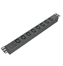 Kingda KD-IEC1008WKPB19A-C14 Блок 19" на 8 роз. С13, 10А, з індикат., без шнура, чорний, 1U, Kingda