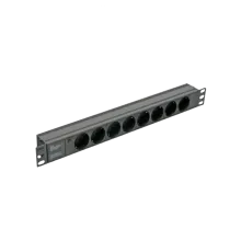 Kingda KD-GER(16)N1008WKPB19A-C14 Блок 19" на 8 роз. нім. станд., 10А, з індикат., без шнура, чорний, 1U, Kingda