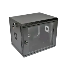 9U Шафа 19" , 600х500х507 мм (Ш*Г*В), акрилове скло, чорна