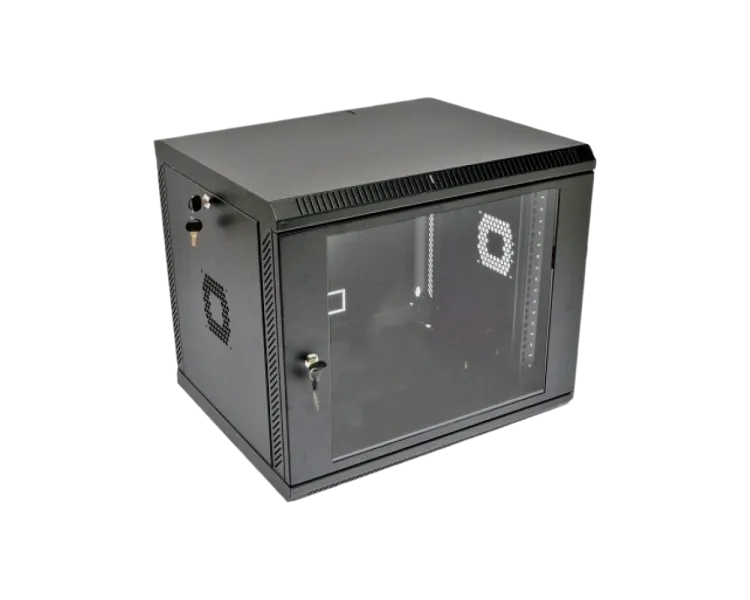9U Шафа 19" , 600х500х507 мм (Ш*Г*В), акрилове скло, чорна