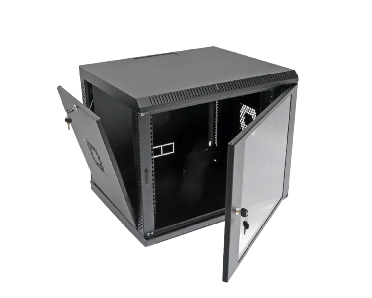 9U Шафа 19" , 600х500х507 мм (Ш*Г*В), акрилове скло, чорна