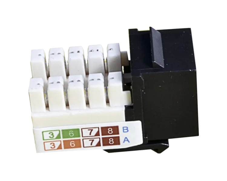 EPNew 6KTVM-U0BK Модуль KeyStone RJ45 UTP, кат. 6, 110, Slim, W - 16.6 мм, чорний
