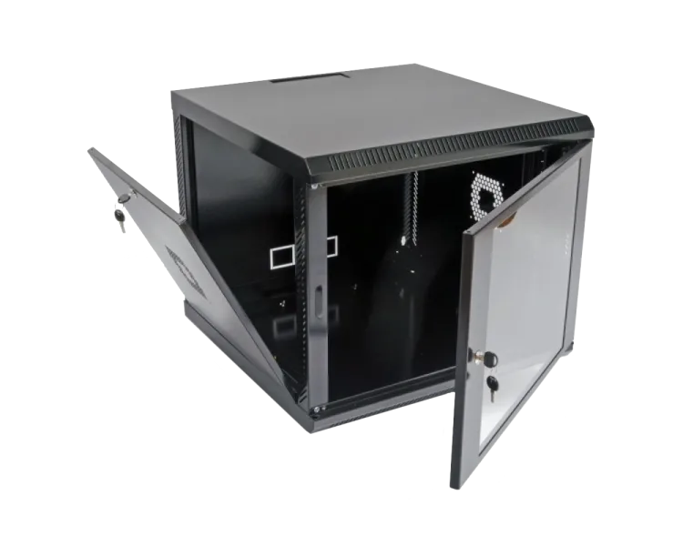 9U Шафа 19", 600х600х507 мм (Ш*Г*В), акрилове скло, чорна