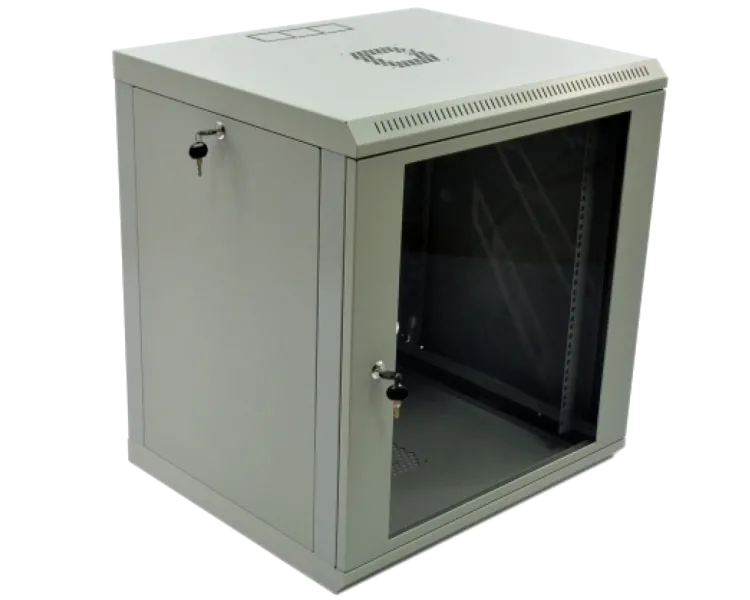 12U Шафа 19", 600x500x640мм (Ш*Г*В), економ, акрилове скло, сіра