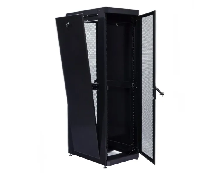 UA-MGSE4268MPB Шафа 19" 42U, 610х865 мм (Ш*Г), посилена, перфоровані двері (66%), чорна