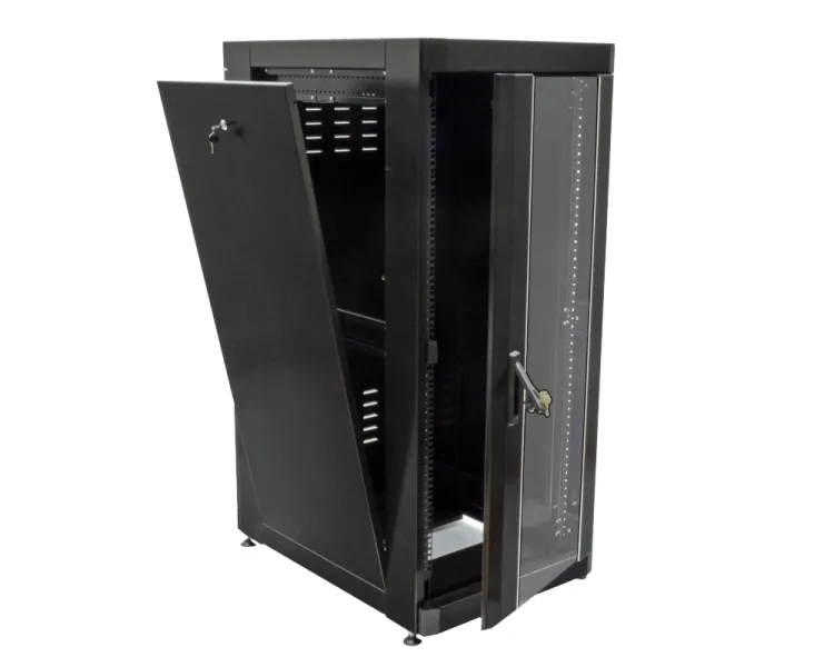 19" 28U, 610х865 мм Шафа посилена, перфоровані двері (66%), чорна