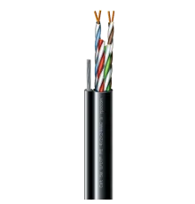 Cat. 5e U/UTP РЕ steel cord 4x2x24 AWG (k) трос (70910181) бухта 305м Кабель кручена пара ЗЗКМ (UTP мідь вуличний з тросом)