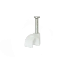 Скоба Ziplex для кабелю з цвяхом кругла d 5 біла(100шт)