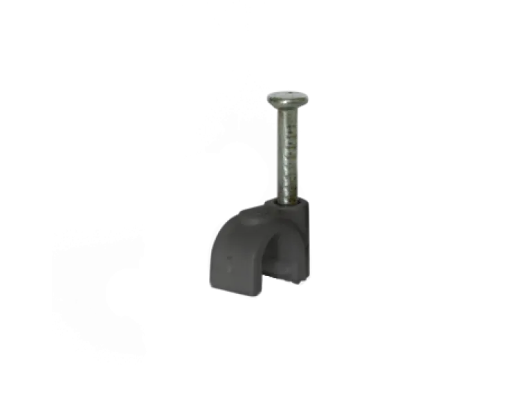 Скоба Ziplex для кабелю з цвяхом кругла d 5 чорна (100шт)