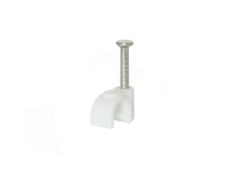 Скоба Ziplex для кабелю з цвяхом кругла d 6 біла(100шт)