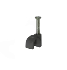 Скоба Ziplex для кабелю з цвяхом кругла d 6 чорна (100шт)