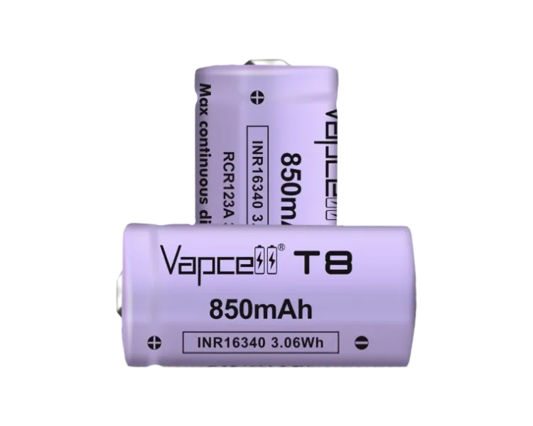 Vapcell T8 INR16340 (CR123A) 850 mah 3A, Li-ion Акумулятор