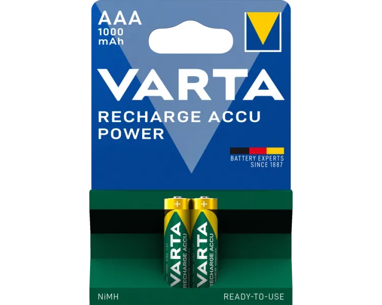 VARTA RECHARGEABLE ACCU 1000mAh BLI 2 NI-MH (READY 2 USE) Аккумулятор AAA