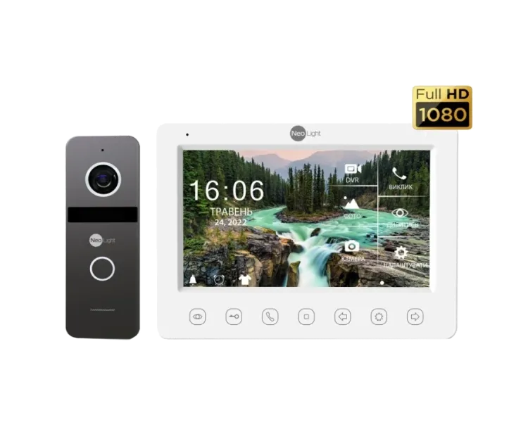 NeoKit FHD PRO Graphite (KAPPA + HD + SOLO FHD) Комплект відеодомофона Neolight