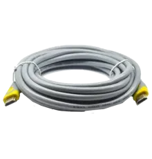 Merlion V-Link High Speed 20m, v2,0, OD-8.2mm Кабель HDMI-HDMI, круглий Grey, конектор Grey/Yellow