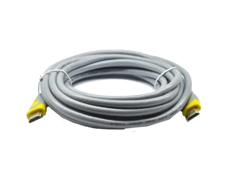 Merlion V-Link High Speed 20m, v2,0, OD-8.2mm Кабель HDMI-HDMI, круглий Grey, конектор Grey/Yellow